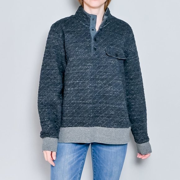 Faherty | Shirts | Faherty Epic Quilted Fleece Pullover In Charcoal Heather | Poshmark